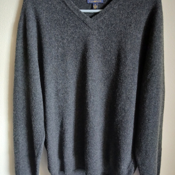 Men’s Club Room Cashmere Sweater Size Medium Gray - Picture 2 of 9